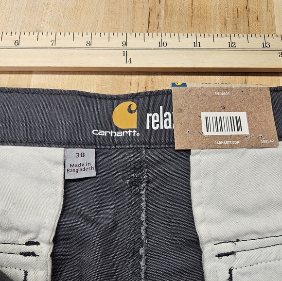Carhartt Mens 38 Shadow Gray Rugged Flex Relaxed Fit Canvas Cargo Work Short NWT - Picture 4 of 7